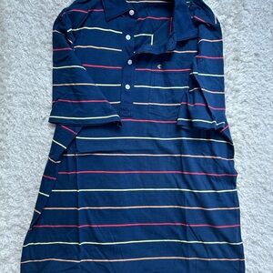 Criquet Blue and Red Striped Polo Shirt